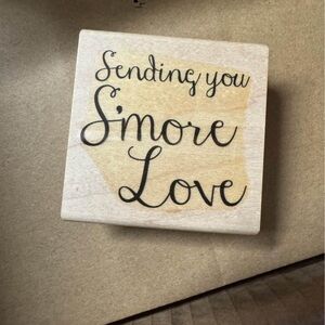 “Sending you s’more love” rubber stamp